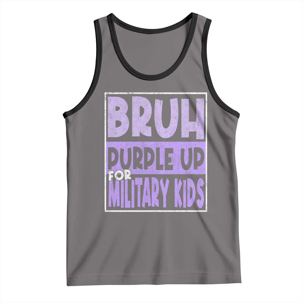 Funny Bruh Purple Up For Military Kids Tank Top Military Child Month