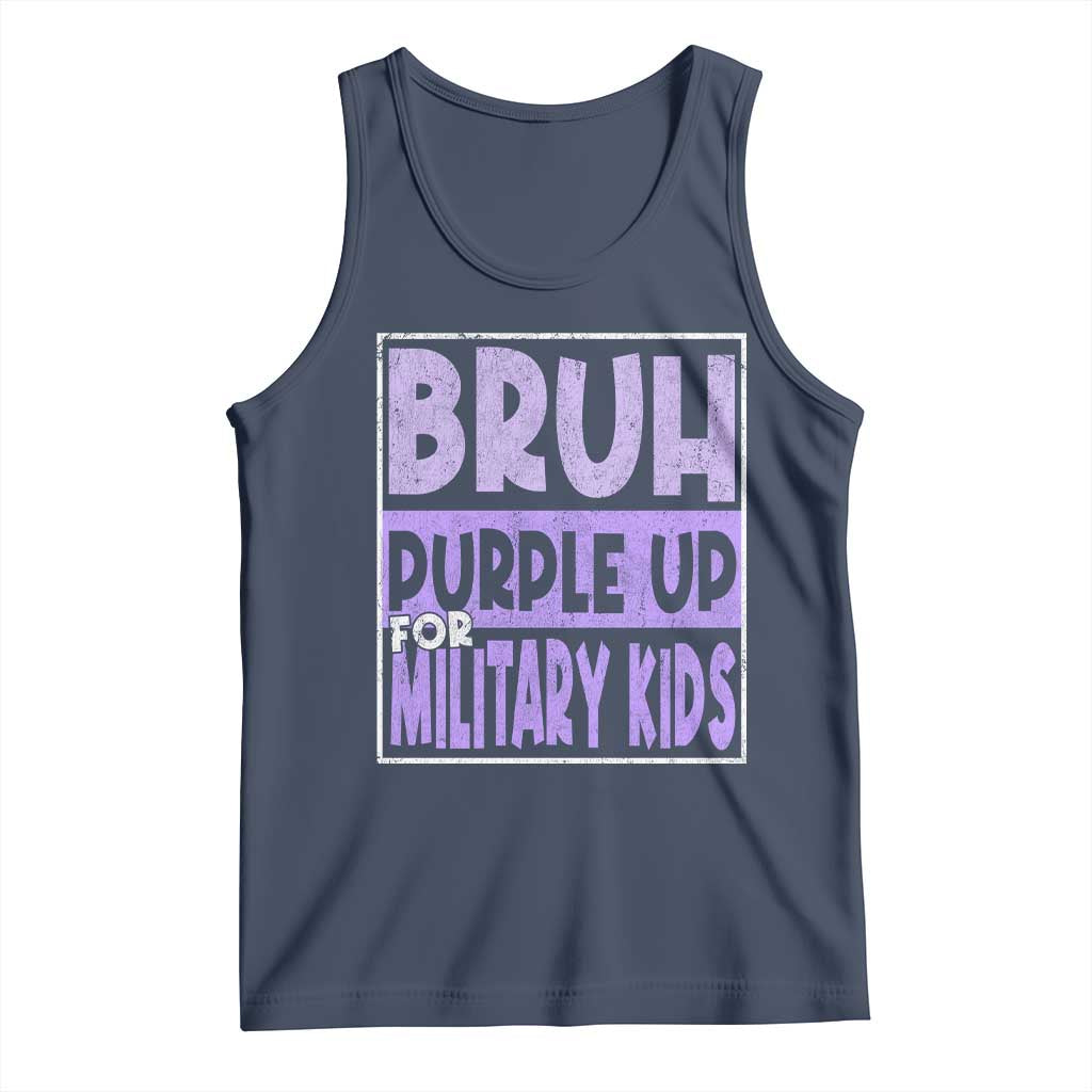 Funny Bruh Purple Up For Military Kids Tank Top Military Child Month