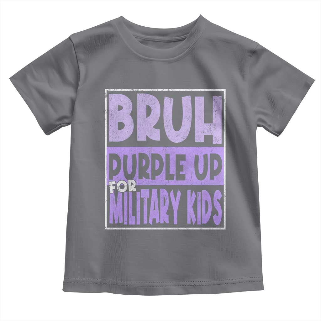 Funny Bruh Purple Up For Military Kids Toddler T Shirt Military Child Month