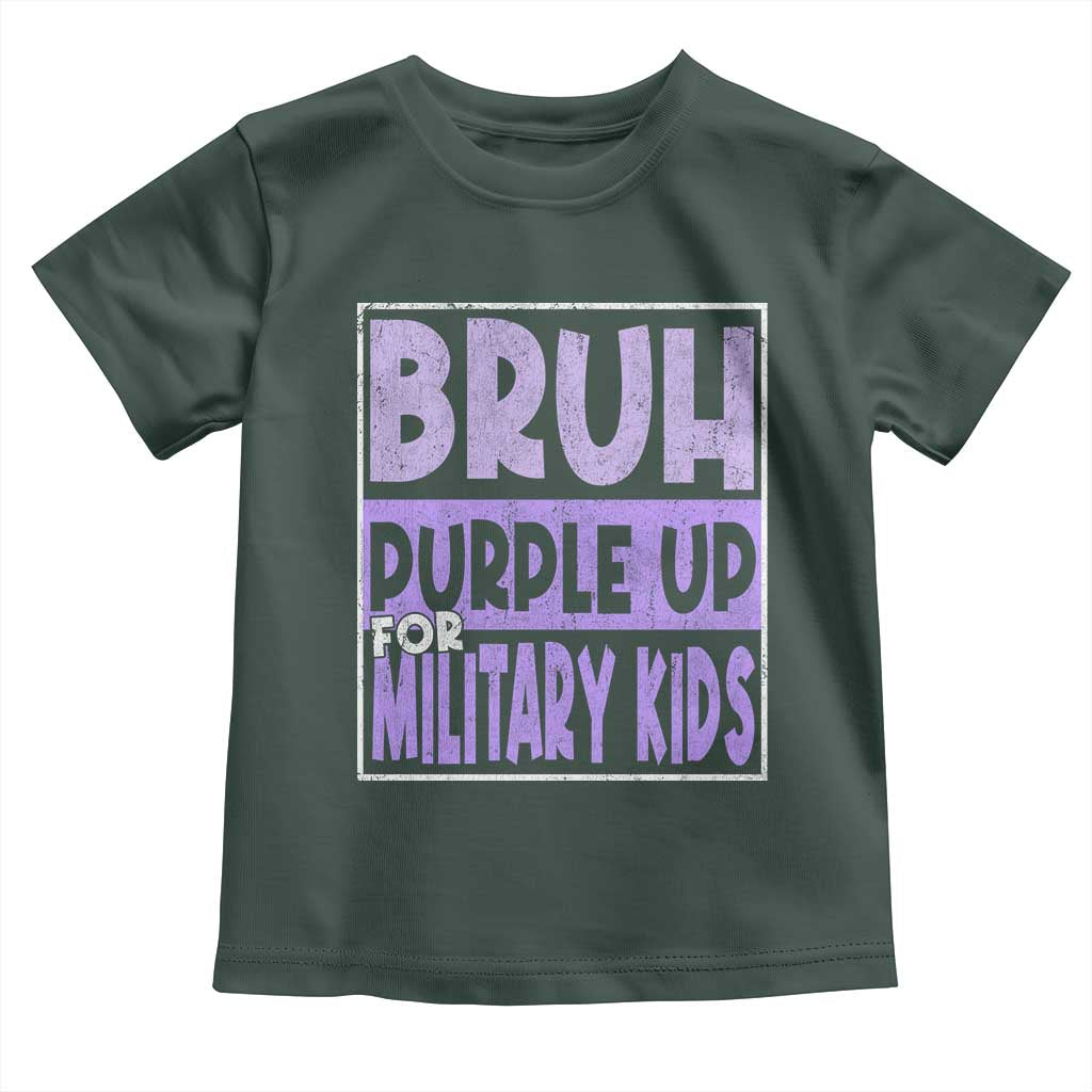 Funny Bruh Purple Up For Military Kids Toddler T Shirt Military Child Month