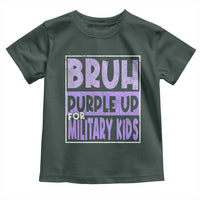 Funny Bruh Purple Up For Military Kids Toddler T Shirt Military Child Month