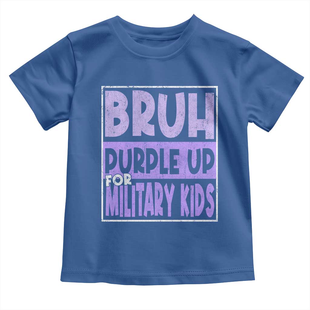 Funny Bruh Purple Up For Military Kids Toddler T Shirt Military Child Month