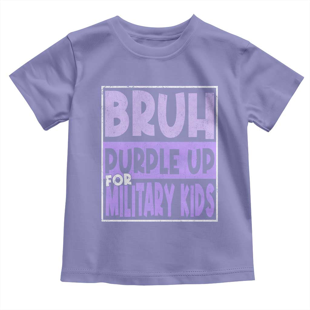 Funny Bruh Purple Up For Military Kids Toddler T Shirt Military Child Month