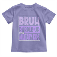 Funny Bruh Purple Up For Military Kids Toddler T Shirt Military Child Month