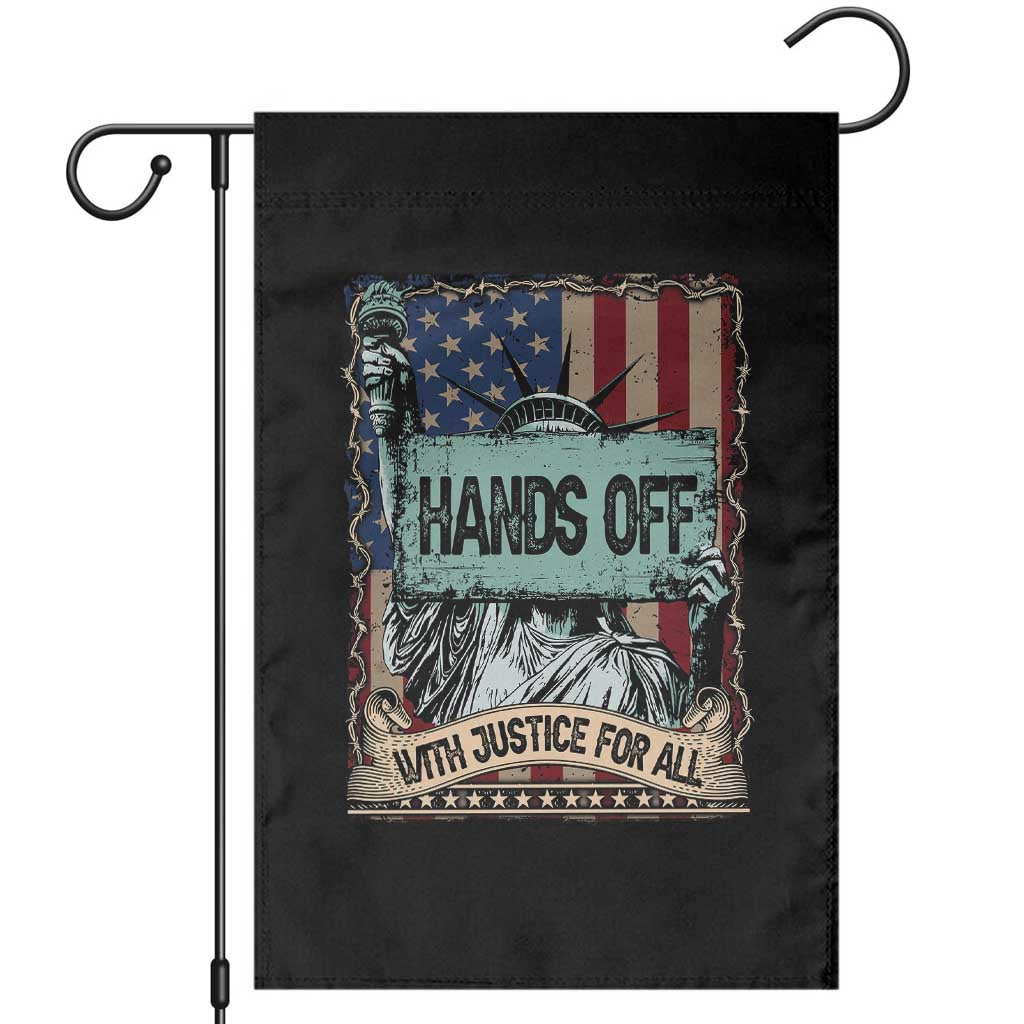 Funny Hands Off With Justice For All Garden Flag Statue Of Liberty American Flag - Wonder Print Shop