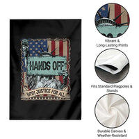 Funny Hands Off With Justice For All Garden Flag Statue Of Liberty American Flag - Wonder Print Shop