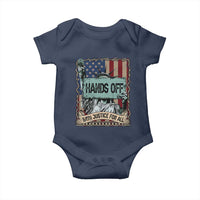 Funny Hands Off With Justice For All Baby Onesie Statue Of Liberty American Flag