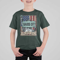 Funny Hands Off With Justice For All T Shirt For Kid Statue Of Liberty American Flag