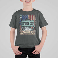 Funny Hands Off With Justice For All T Shirt For Kid Statue Of Liberty American Flag