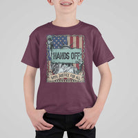 Funny Hands Off With Justice For All T Shirt For Kid Statue Of Liberty American Flag