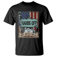 Funny Hands Off With Justice For All T Shirt Statue Of Liberty American Flag