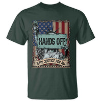 Funny Hands Off With Justice For All T Shirt Statue Of Liberty American Flag
