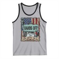 Funny Hands Off With Justice For All Tank Top Statue Of Liberty American Flag