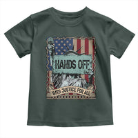Funny Hands Off With Justice For All Toddler T Shirt Statue Of Liberty American Flag