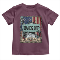 Funny Hands Off With Justice For All Toddler T Shirt Statue Of Liberty American Flag