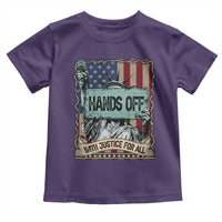 Funny Hands Off With Justice For All Toddler T Shirt Statue Of Liberty American Flag