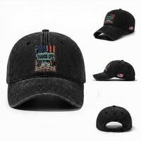 Funny Hands Off With Justice For All Washed Cotton Baseball Cap Statue Of Liberty American Flag