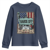 Funny Hands Off With Justice For All Youth Sweatshirt Statue Of Liberty American Flag
