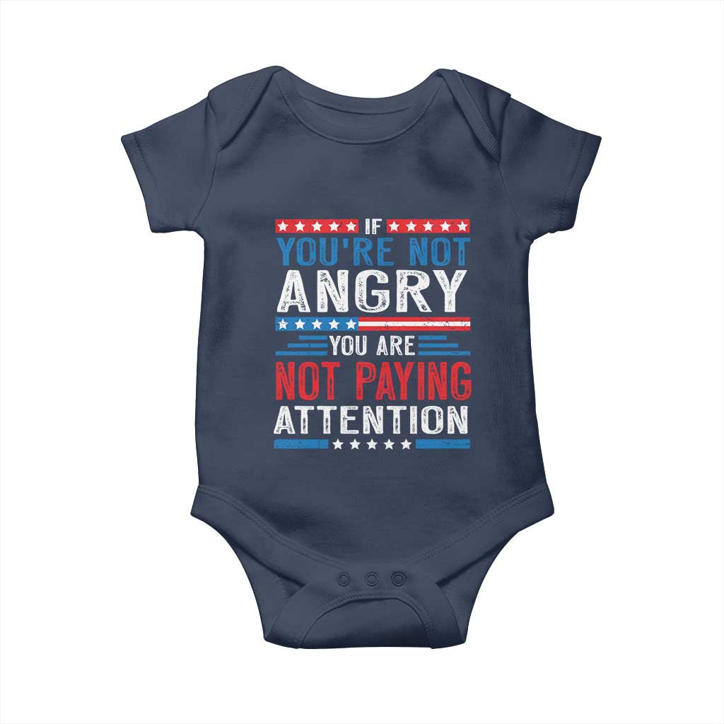 If You Are Not Angry You Are Not Paying Attention Baby Onesie Vintage Stars And Stripes