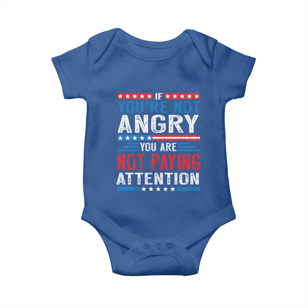 If You Are Not Angry You Are Not Paying Attention Baby Onesie Vintage Stars And Stripes