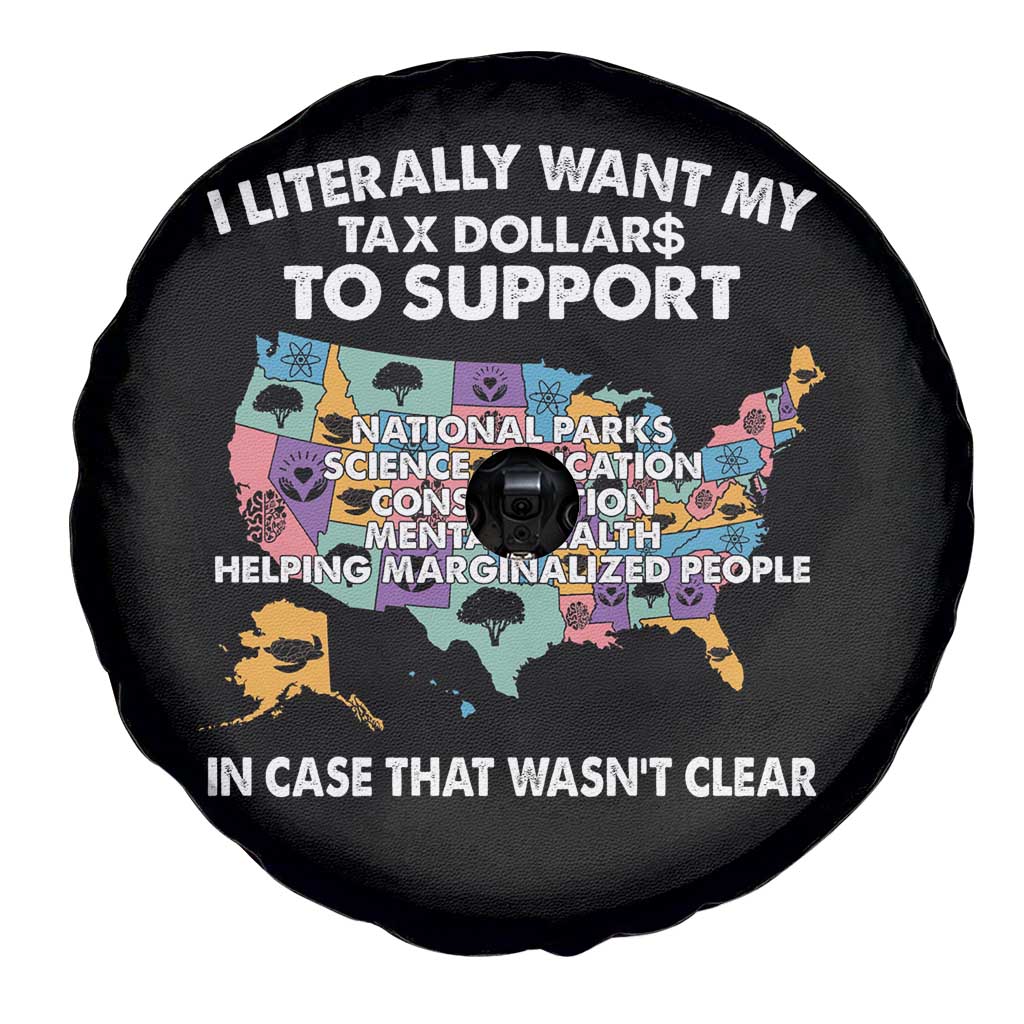 I Literally Want My Tax Dollars To Support National Parks Spare Tire Cover In Case That Wasn't Clear Vintage American Map