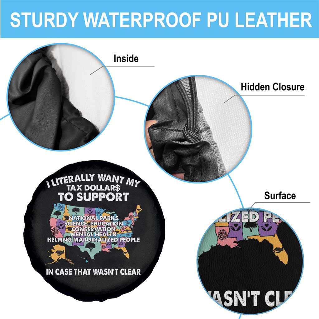 I Literally Want My Tax Dollars To Support National Parks Spare Tire Cover In Case That Wasn't Clear Vintage American Map