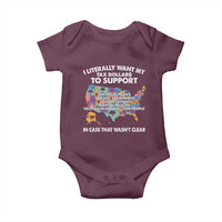 I Literally Want My Tax Dollars To Support National Parks Baby Onesie In Case That Wasn't Clear Vintage American Map
