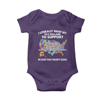 I Literally Want My Tax Dollars To Support National Parks Baby Onesie In Case That Wasn't Clear Vintage American Map
