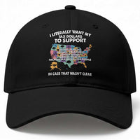 I Literally Want My Tax Dollars To Support National Parks Baseball Cap In Case That Wasn't Clear Vintage American Map