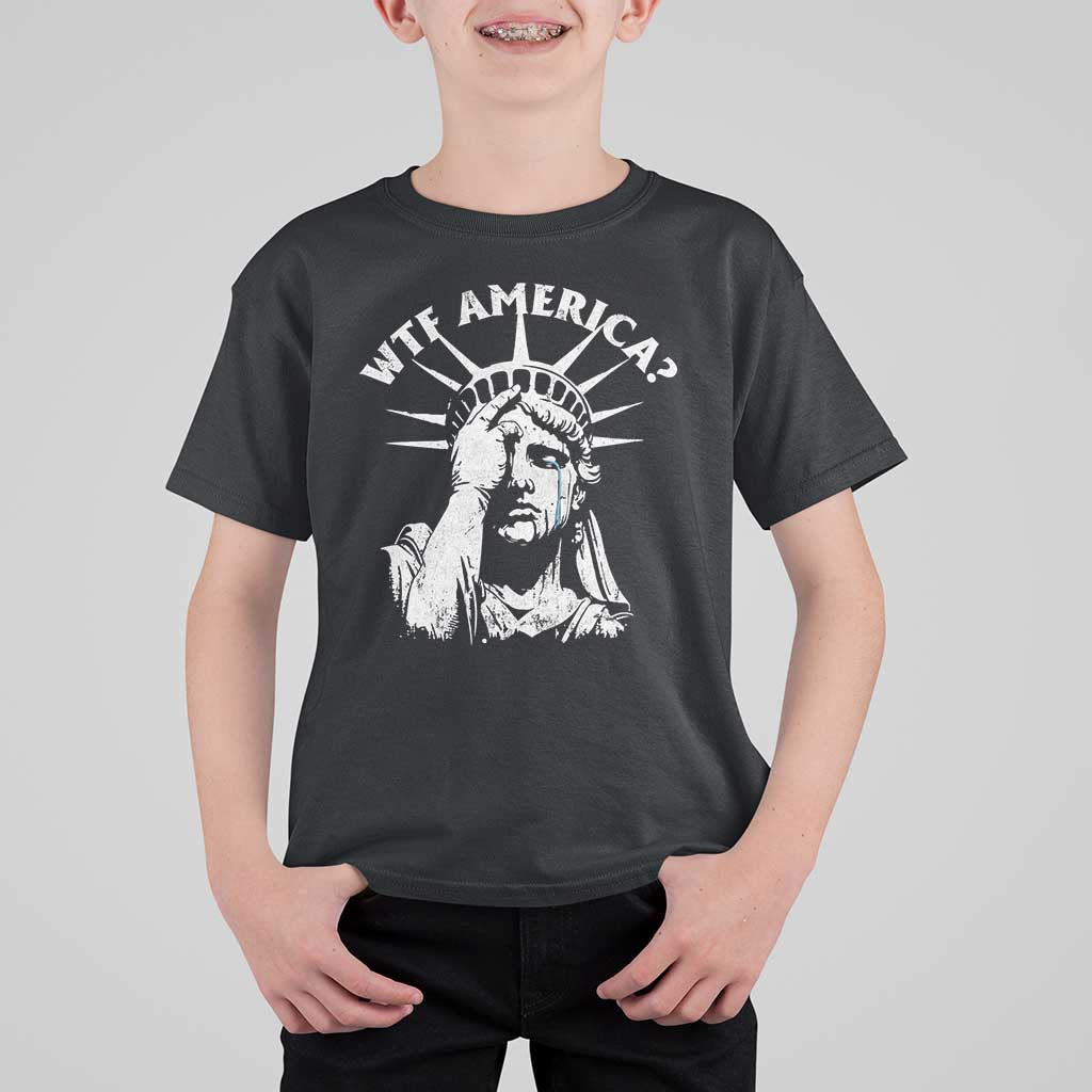 Funny Statue Of Liberty WTF America T Shirt For Kid