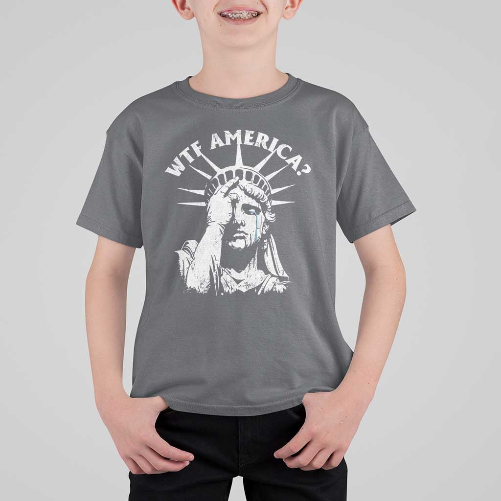 Funny Statue Of Liberty WTF America T Shirt For Kid