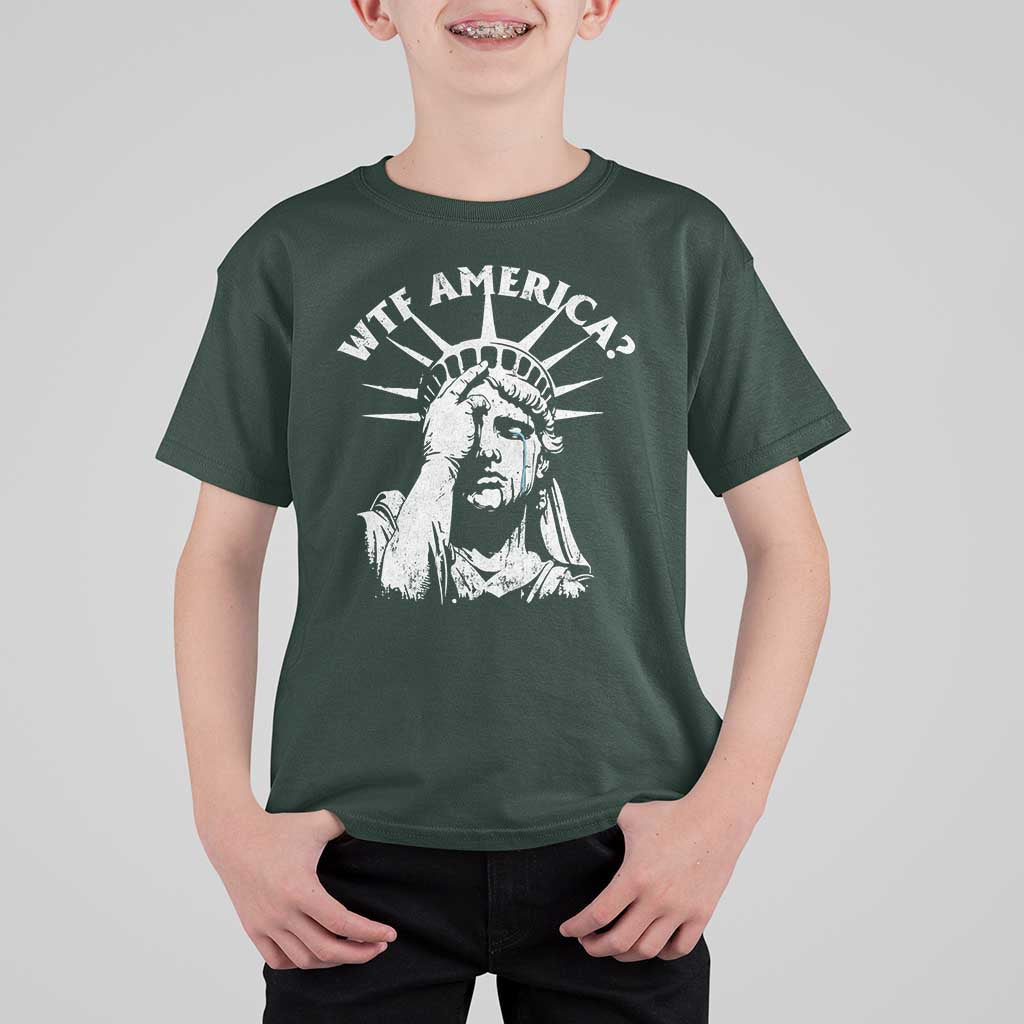 Funny Statue Of Liberty WTF America T Shirt For Kid