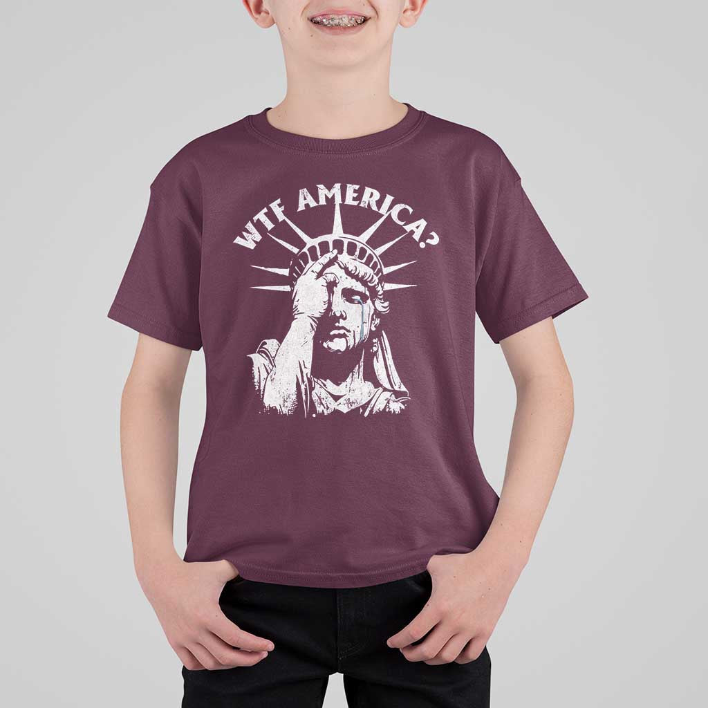 Funny Statue Of Liberty WTF America T Shirt For Kid