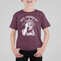 Funny Statue Of Liberty WTF America T Shirt For Kid