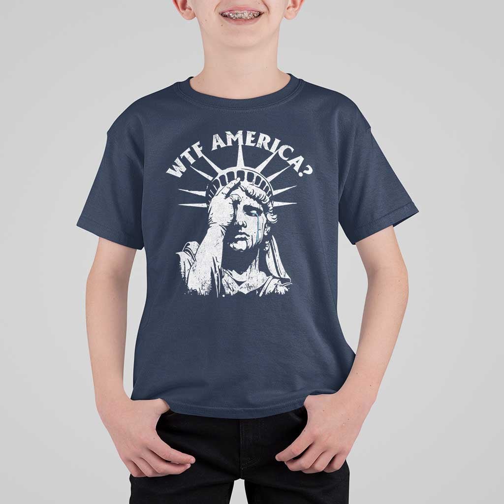Funny Statue Of Liberty WTF America T Shirt For Kid