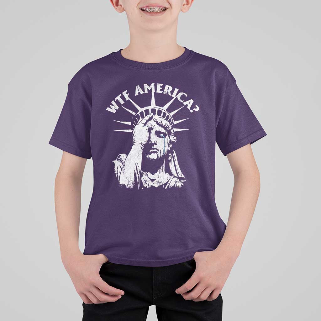 Funny Statue Of Liberty WTF America T Shirt For Kid
