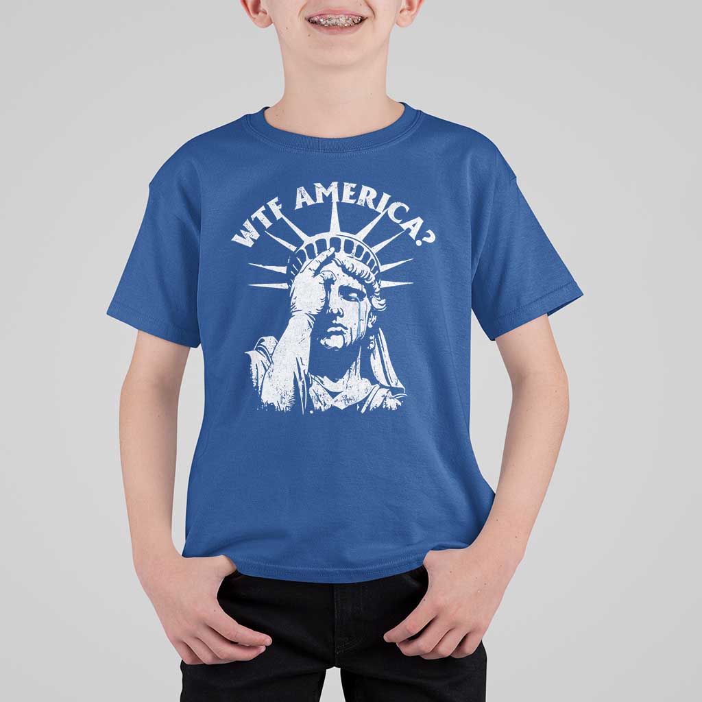 Funny Statue Of Liberty WTF America T Shirt For Kid