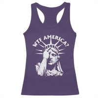 Funny Statue Of Liberty WTF America Racerback Tank Top
