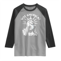 Funny Statue Of Liberty WTF America Raglan Shirt