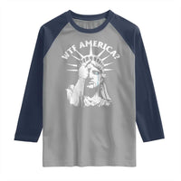 Funny Statue Of Liberty WTF America Raglan Shirt