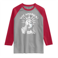 Funny Statue Of Liberty WTF America Raglan Shirt