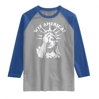 Funny Statue Of Liberty WTF America Raglan Shirt