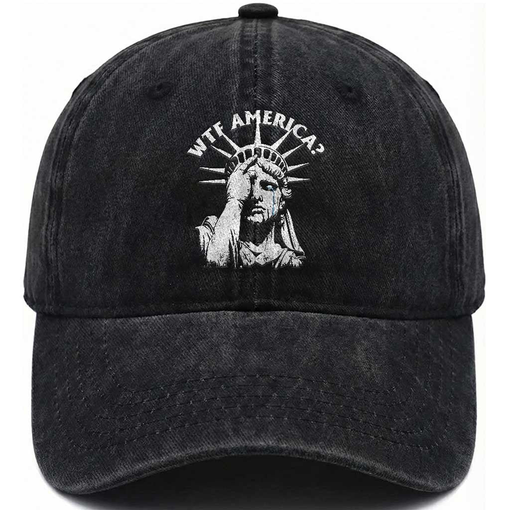 Funny Statue Of Liberty WTF America Washed Cotton Baseball Cap