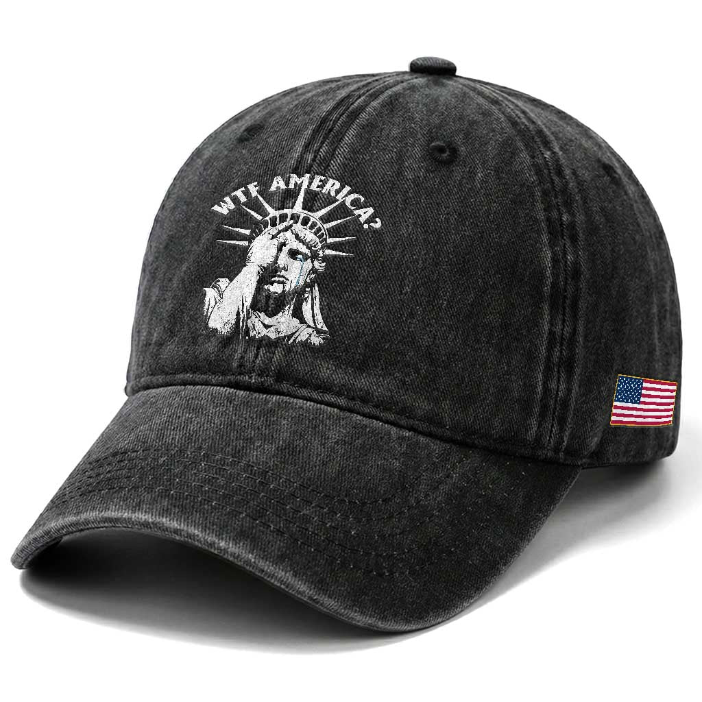 Funny Statue Of Liberty WTF America Washed Cotton Baseball Cap