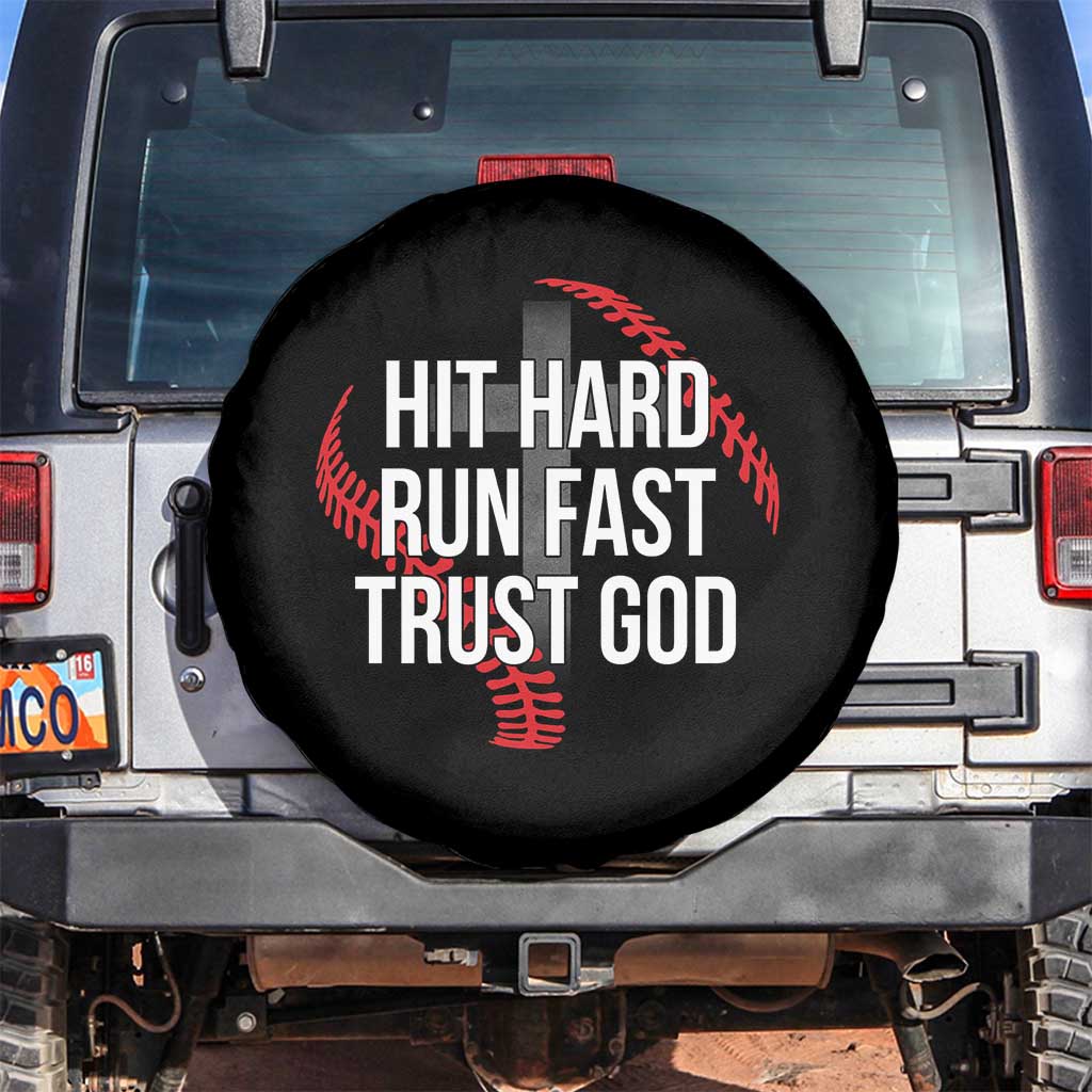 Hit Hard Run Fast Trust God Christian Baseball Spare Tire Cover