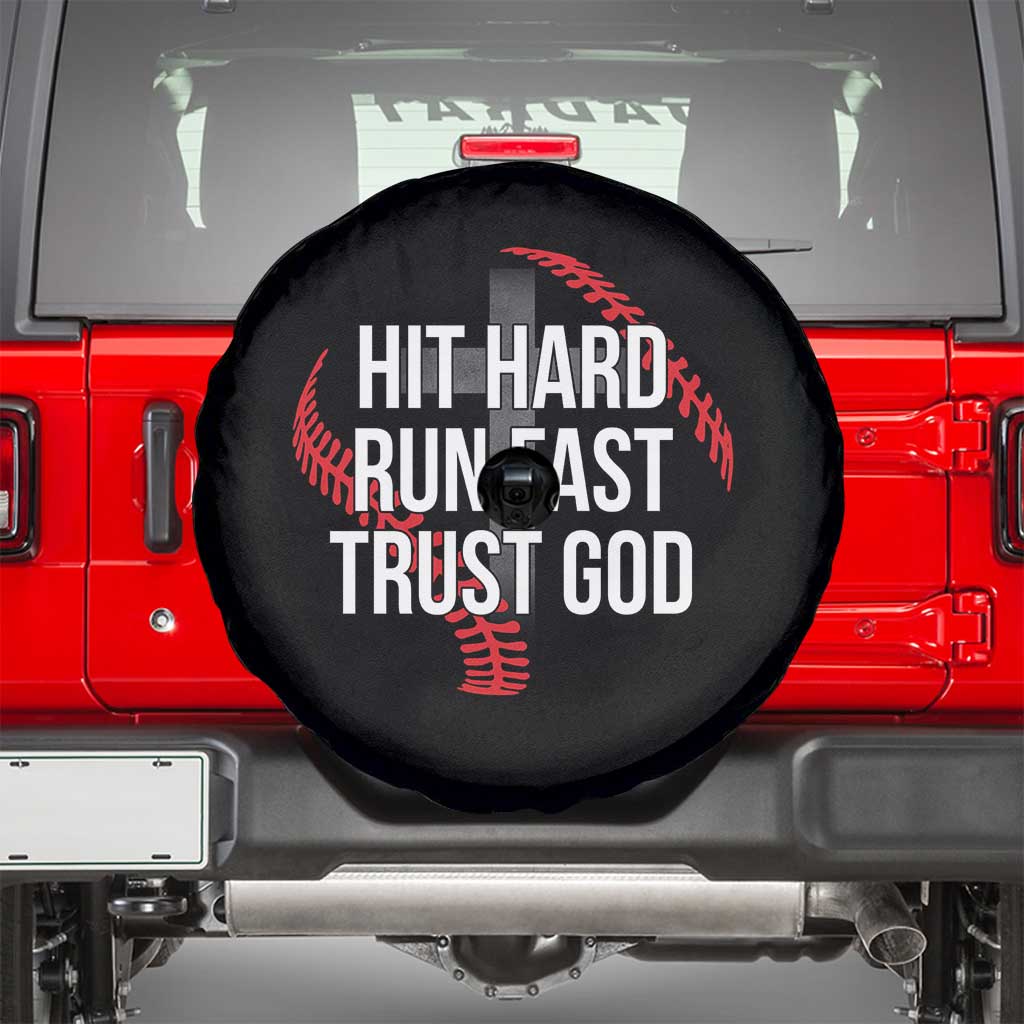 Hit Hard Run Fast Trust God Christian Baseball Spare Tire Cover