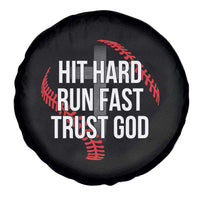 Hit Hard Run Fast Trust God Christian Baseball Spare Tire Cover