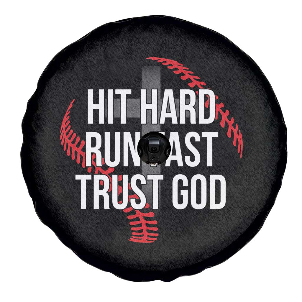 Hit Hard Run Fast Trust God Christian Baseball Spare Tire Cover
