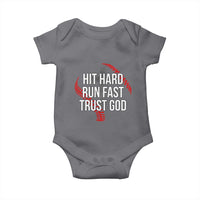 Hit Hard Run Fast Trust God Christian Baseball Baby Onesie
