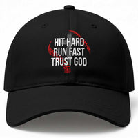 Hit Hard Run Fast Trust God Christian Baseball Baseball Cap
